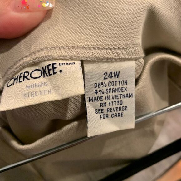 Cherokee Flat Front Stretch Pants sz 24W NWT - Picture 4 of 5